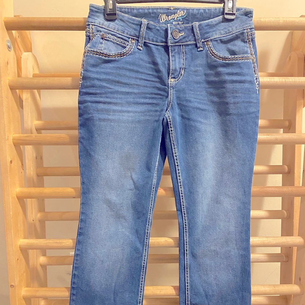 Wrangler Women’s Size 29 Sadie Jeans Boot Cut Dark Wash Retro Denim W Pocket